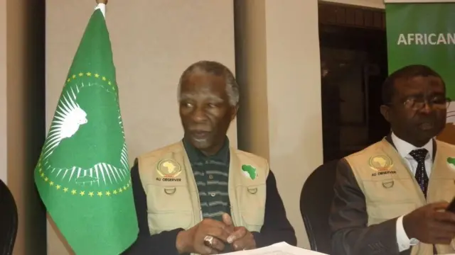 Kiongozi wa waangalizi wa ujumbe wa Umoja wa Afrika Thabo mbeki