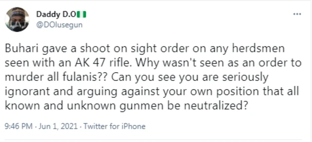 Muhammadu Buhari: Nigerians react to Buhari 'rude shock' threat on rising violence for southeast