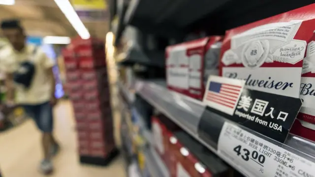 Cerveza estadounidense exportada a China.