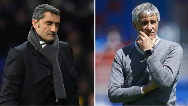 Ernesto Valverde (left) and Quique Setien