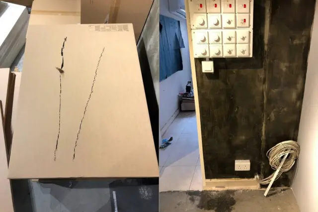 支联会提供的图片,指六四纪念馆开幕前遭不明人士闯入破坏。