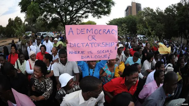 Protesto en Gaborone, Botswana