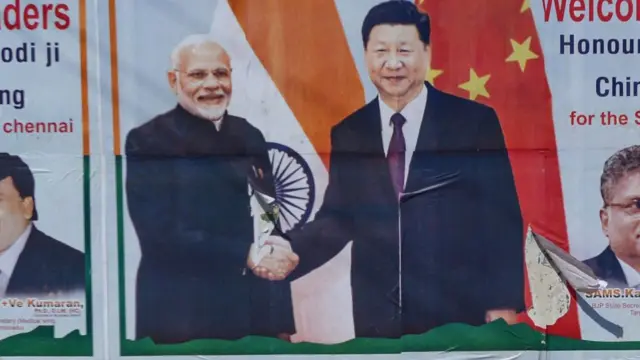 চেন্নাইতে গত বছর চীনা প্রেসিডেন্টকে অভ্যর্থনা জানিয়ে পোস্টার