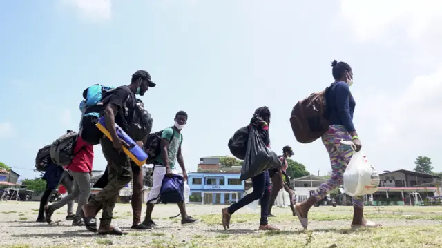 Migrantes en el Darien