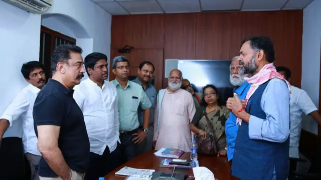 நடிகர் கமல் மற்றும் யோகேந்திர யாதவ் சந்திப்பு