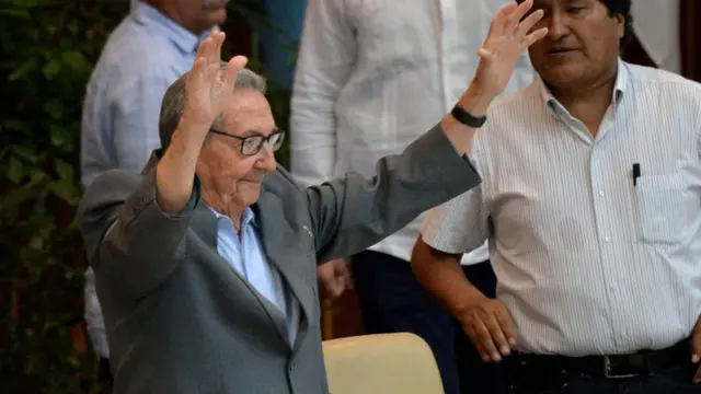 Raúl Castro e Evo Morales no Forogambling jogoSao Paulo.