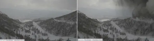 Видеокамеры зафиксировали выбросы пепла на склоне вулкана