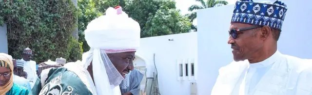 Sarkin Bichi, Aminu Ado Bayero (Hagu) tare da Shugaba Buhari