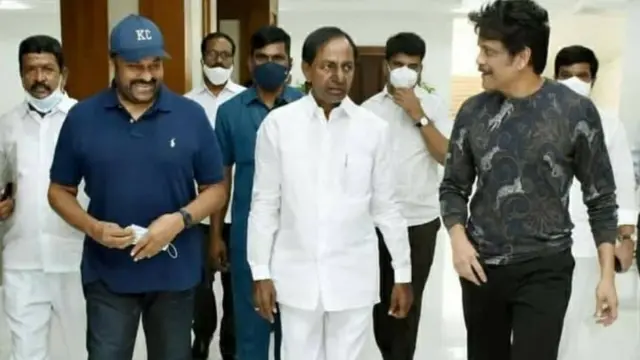 కేసీఆర్ను కలిసిన చిరంజీవి, నాగార్జున