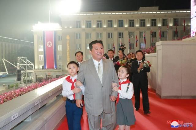 North Korea leader Kim Jong Un attends a paramilitary parade held to mark the 73rd founding anniversary of the republic at Kim Il Sung square in Pyongyang in this undated image supplied by North Korea"s Korean Central News Agency on September 9, 2021.