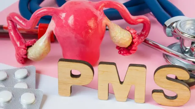 Ilustración con aparato reproductor femenino.