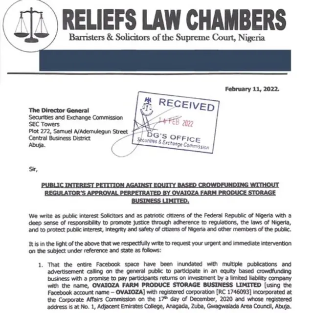 Akwụkwọ mkpesa gbasara Ovaioza