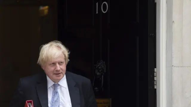 Boris Johnson outside No 10 while Foreign Secretary