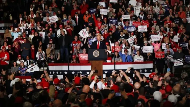 Donald Trump en un mitin en Nueva Jersey