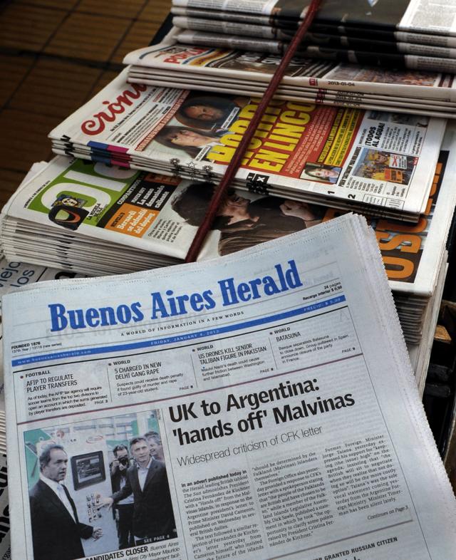 Buenos Aires Herald y otros diarios argentinos.