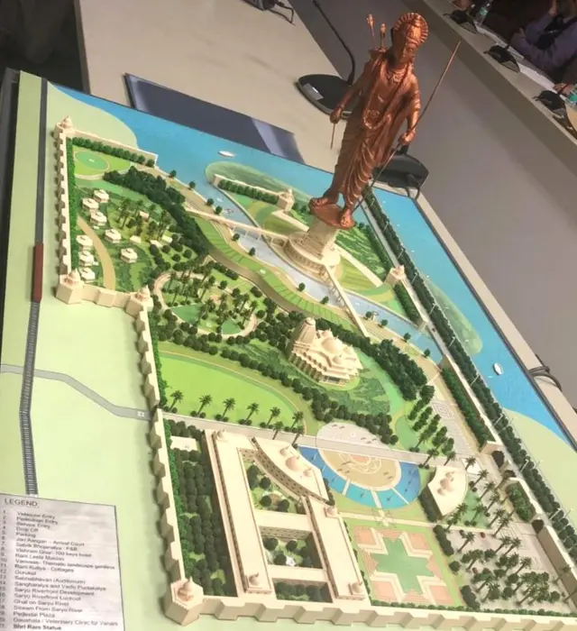 अयोध्या में प्रस्तावित भगवान राम की प्रतिमा की तस्वीर