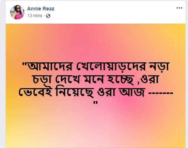 অ্যানি রিয়াজের মন্তব্য