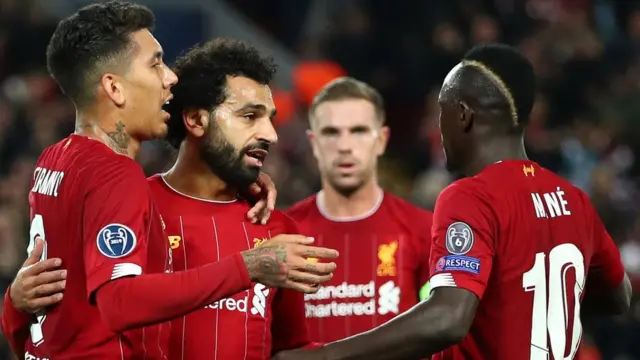 Liverpool players celebrate