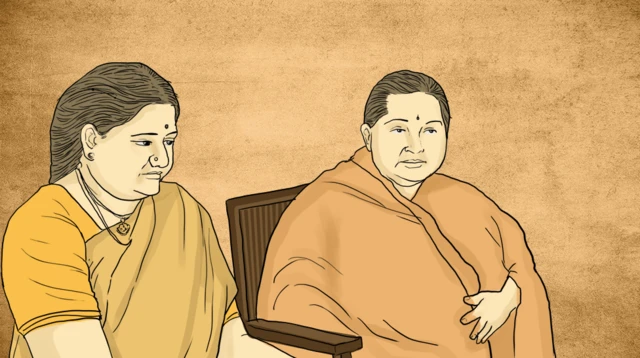 જયલલિતા-શશીકલાનું રેખાંકન