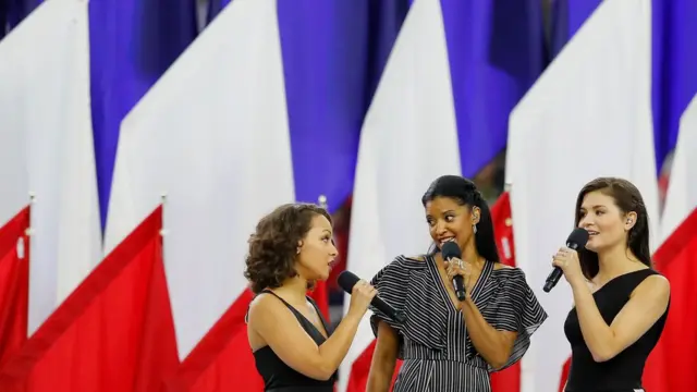 Las actrices Phillipa Soo, Renée Elise Goldsberry y Jasmine Cephas Jones