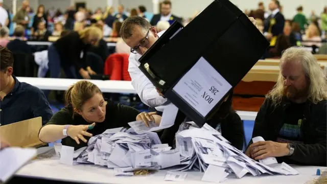 Counting is under way, including in Glasgow's Emirates Arena
