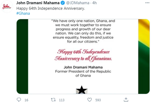 "Happy Independence Day Ghana 2021": Ghana flag