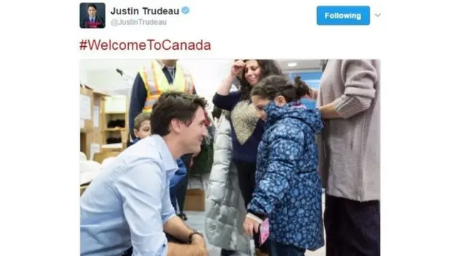 টুইটারে পোস্ট করা জাস্টিন ট্রুডোর ছবি