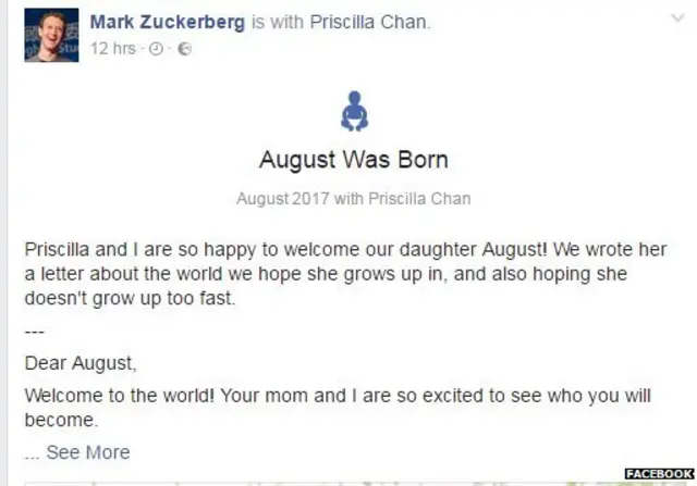 फ़ेसबुक, मार्क ज़करबर्ग, प्रीसिला चान, बच्ची, विज्ञान