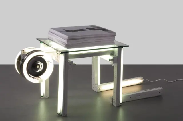 Ivan Navarro's piece, Victor