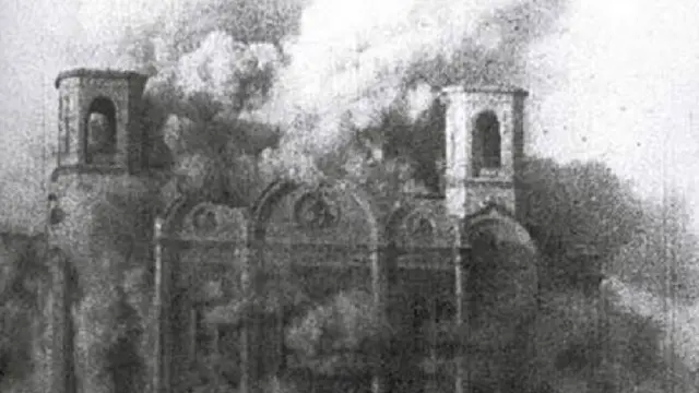 Взрыв храма Христа Спасителя. Москва, 1931 года.