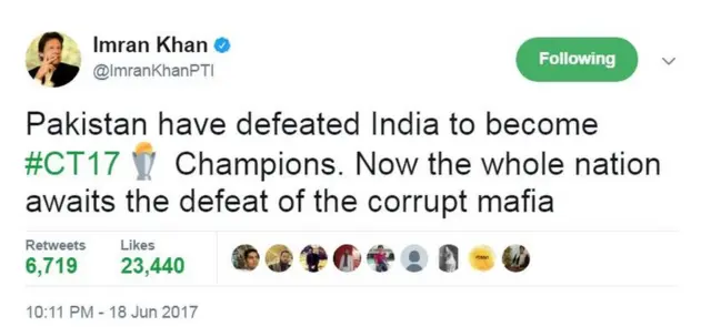 इमरान ख़ान का ट्वीट
