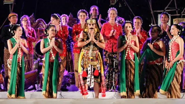 pemain gamelan Southbank, London.
