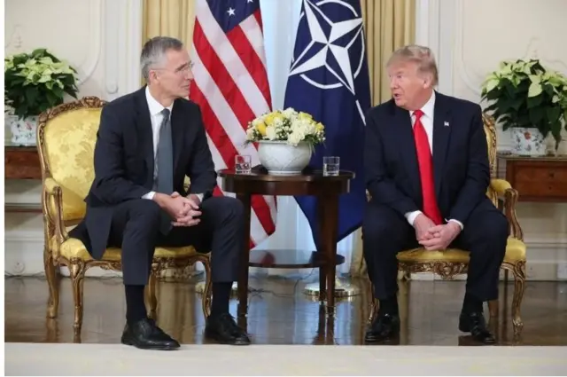 NATO Genel Sekreteri Jens Stoltenberg ve ABD Başkanı Donald Trump