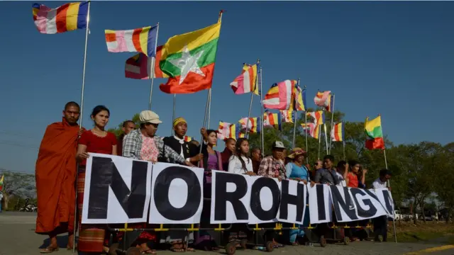 กลุ่มผู้ประท้วงต่อต้านชาวโรฮิงญา