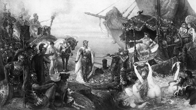 Cleopatra va a conocer a Marco Antonio.