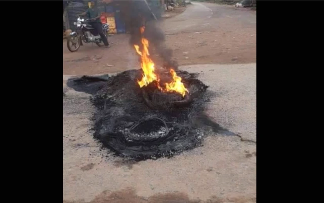 Tire na-agba ọkụ