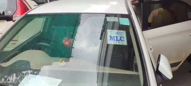 మృతదేహం తీసుకుని ఎమ్మెల్సీ వచ్చిన కారు