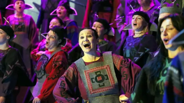 Репетиція феєрії "Коли цвіте папороть" Євгена Станковича на сцені Львівського Національного Академічного театру опери та балету