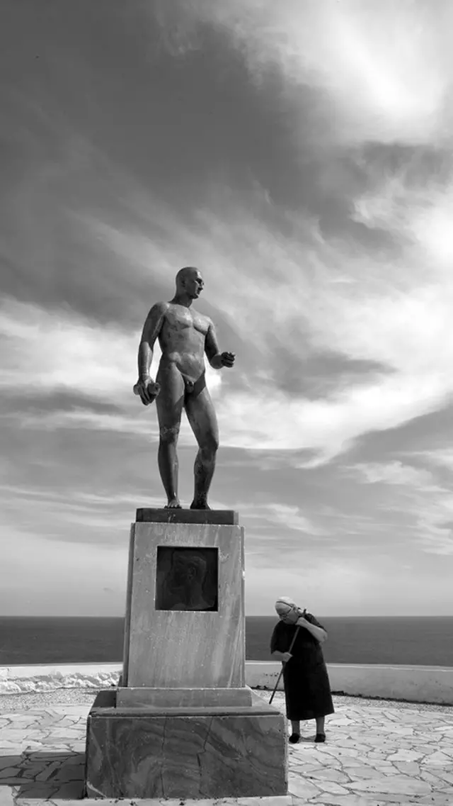 A statue of Rupert Brooke on Skyros Island