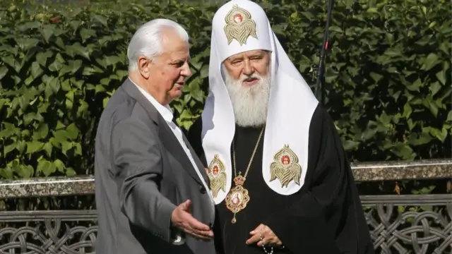 Леонід Кравчук та предстоятель УПЦ (КП) Філарет