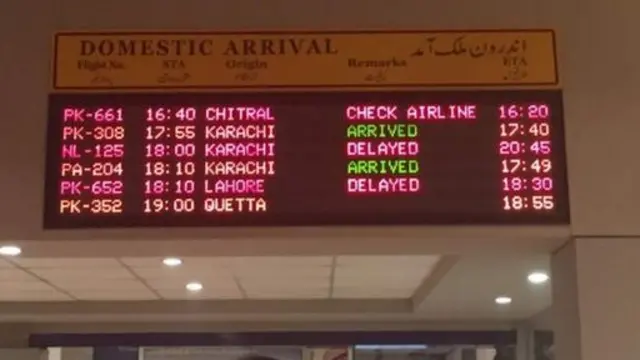 تابلوی اعلان پروازها