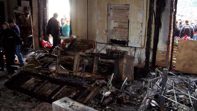 Будинок профспілок в Одессі після пожежі