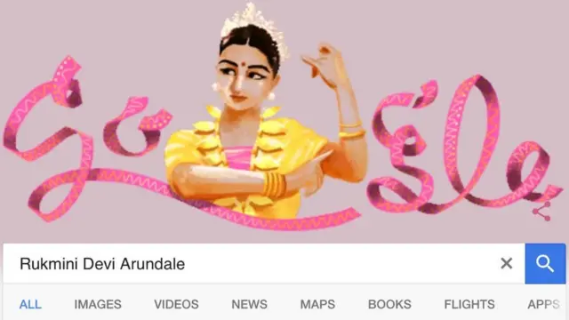 2016માં ગુગલે રૂકમણી દેવીના જન્મદિવસે ડૂડલ બનાવ્યું હતું