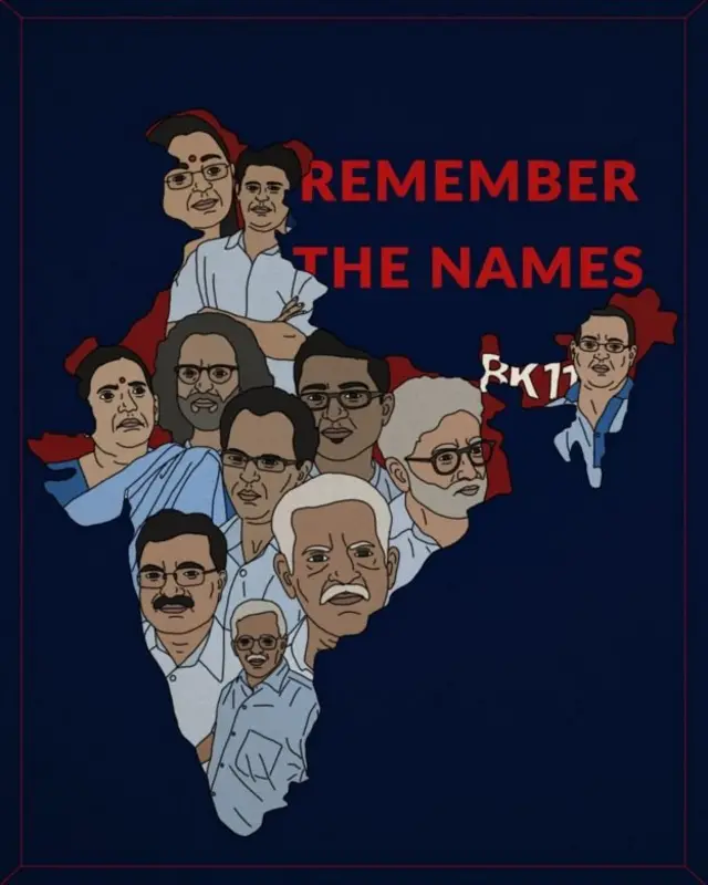 సిద్ధేశ్‌ గౌతమ్‌ పెయింటింగ్‌లో భీమాకోరెగావ్‌ అల్లర్ల కేసులో అరెస్టయిన 10మంది కార్యకర్తలు