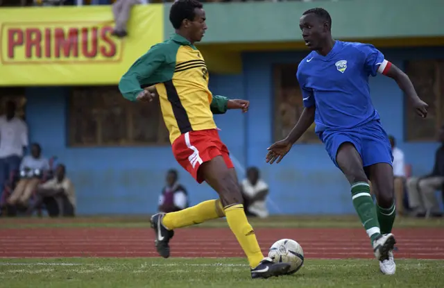 Ku mukino wa nyuma wa CECAFA mu 2005 i Kigali, Olivier Karekezi ahatanye na Miheri Muluetta wa Ethiopia