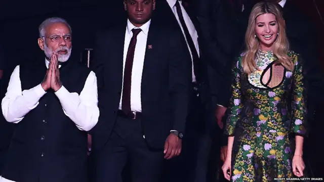 ਕੌਮਾਂਤਰੀ ਕਾਨਫ਼ਰੰਸ -2017 ਵਿੱਚ ਨਰਿੰਦਰ ਮੋਦੀ ਅਤੇ ਇਵਾਂਕਾ ਟਰੰਪ