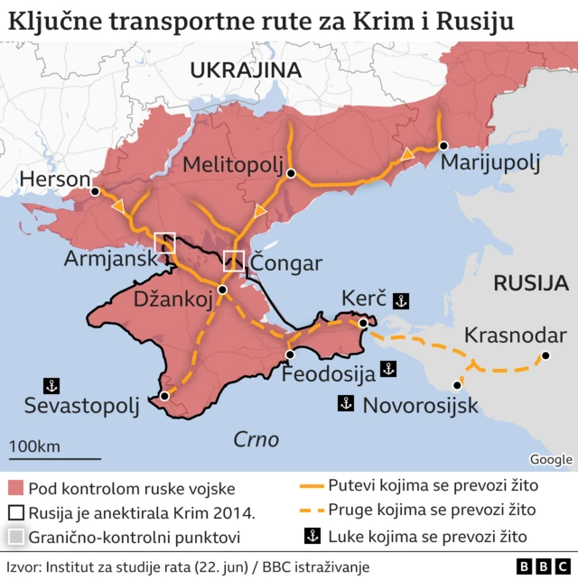 мапа за жито, руте извоза