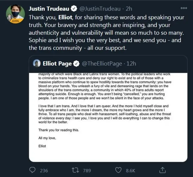 Canada Prime Minister on Page Gender Change