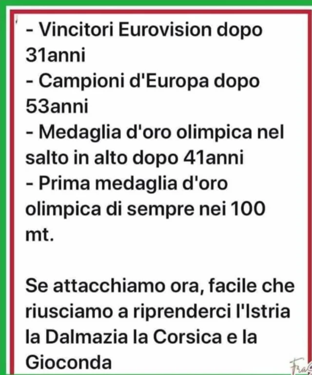 Capture d'écran d'un message viral sur les réseaux sociaux