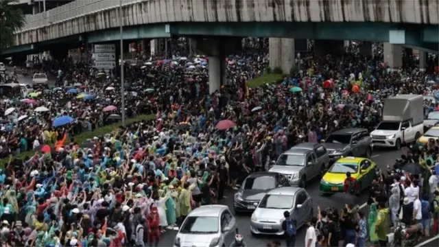 Tens of thousands of people demonstrated in Bangkok on Saturday